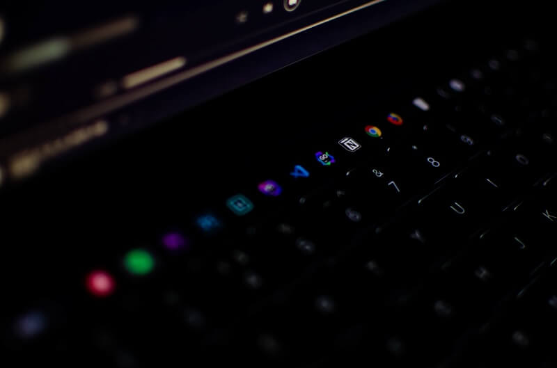 keyboard with a variety of icons