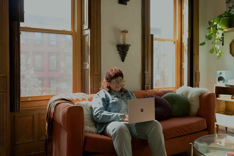 a person working from home with a laptop