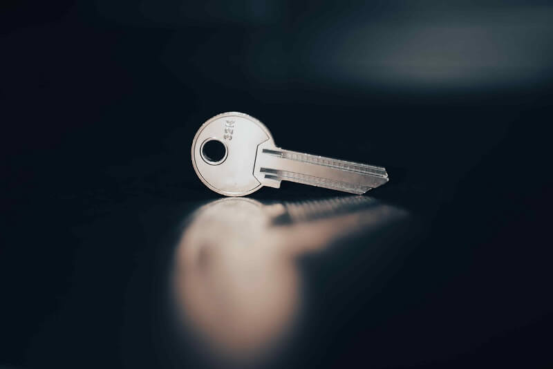 the key on a dark background